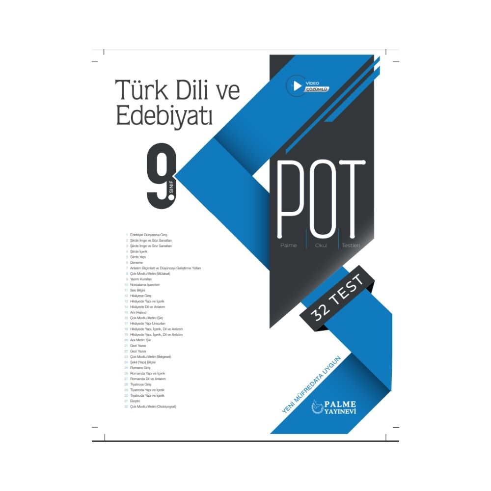 PALME POT 9.SINIF EDEBİYAT YAPRAK TEST